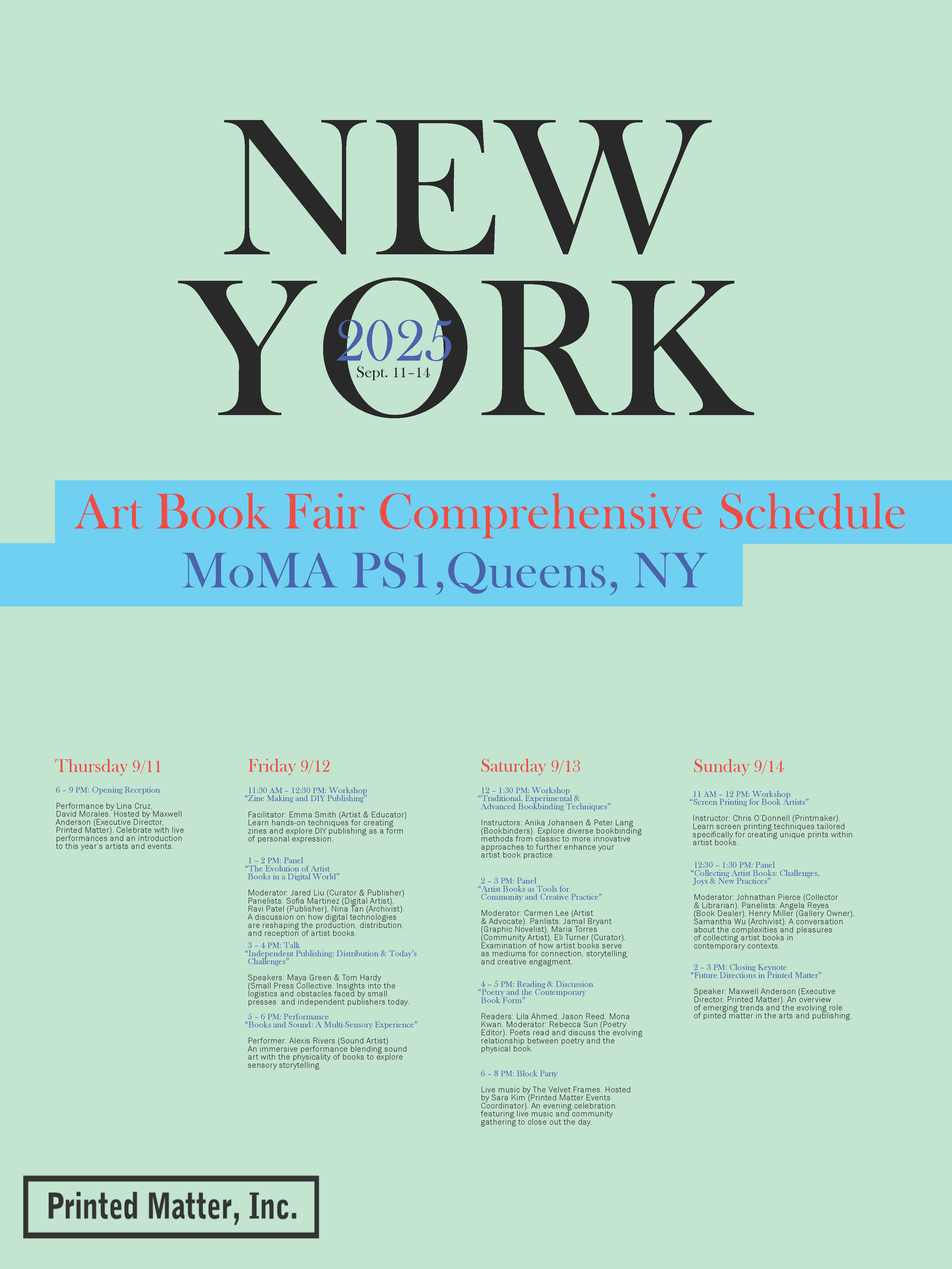 Poster for NY art book fair